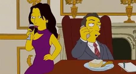Nicolas Sarkozy s Carlou v seriálu Simpsonovi