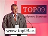 Snm TOP 09. Karel Schwarzenberg mluví k delegátm.