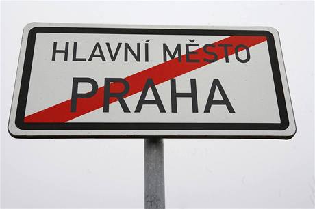 tabule s oznaením konce hlavního msta -  Praha