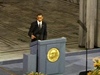 Americký prezident Barack Obama pevzal v norském Oslu Nobelovu cenu za mír.