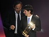 Lionel Messi a Michel Platini.
