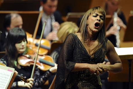 Americk sopranistka Danielle de Nieseov vystoupila v praskm Rudolfinu v rmci cyklu vjimench projekt Prask komorn filharmonie.
