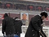 Peking zaskoil sníh a silný mráz
