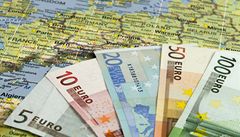 eurobankovky na map Evropy