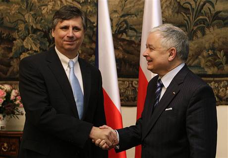 Polský prezident Lech Kaczynski s premiérem Janem Fischerem.