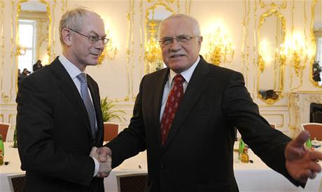 Václav Klaus s Hermanem Van Rompuy 