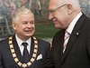 Polský prezident Lech Kaczynski dostal od Václava Klause ád bílého lva.