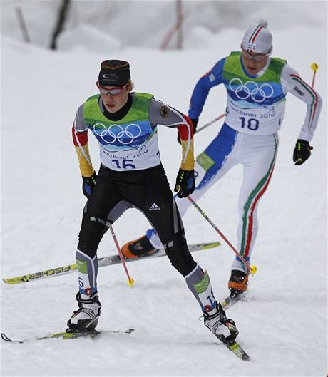 Nmec Eric Frenzel (vlevo) a Pavel Churav.