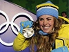 Stíbro ve skiatlonu získala Anna Haagová ze védska.