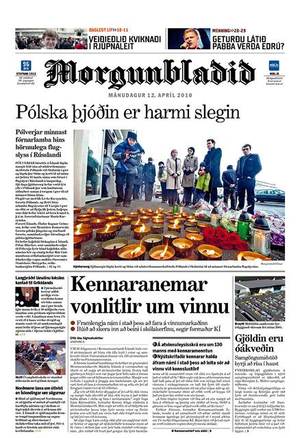 Tragdie v Polsku na strnkch svtovho tisku - islandsk denk Morgunbladid