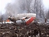 Trosky letadla Tupolev Tu-154, který havaroval na letiti ve Smolensku