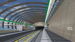 Vizualizace nové stanice Motol linky A praského metra.