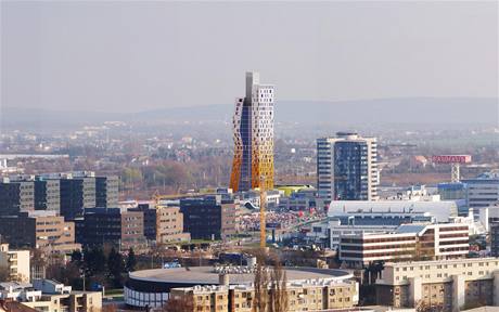 Vizualizace brnnského mrakodrapu AZ Tower, který  bude mit 109,5 metru.