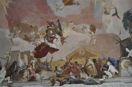 Freska Giovanniho Battisty Tiepoly. Evropa je nejpoetnj - uprosted v plti se vymaloval sm mistr.