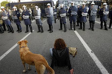 Zde 22. prosince 2008. Pes, který nevynechal ani jednu eckou demonstraci po celá léta. 