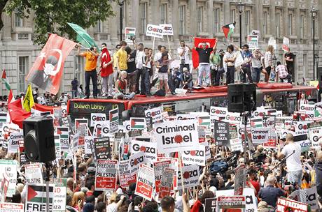 Protiizraelsk demonstrace v Londn