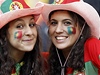 Portugalské fanynky sledují utkání fotbalového mistrovství svta