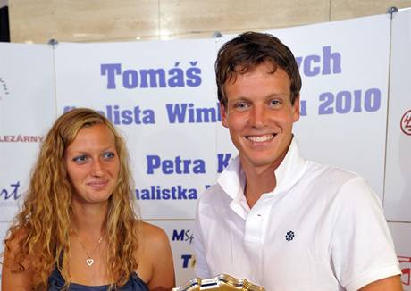 Tomá Berdych a Petra Kvitová jsou v Praze.