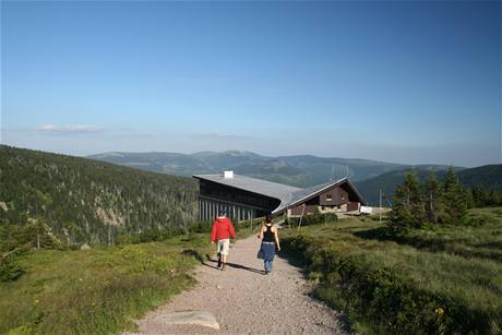 Turisté na Labské boud