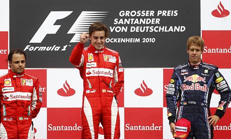 Formule 1 (zleva: Felipe Massa, Fernando Alonso, Sebastian Vettel )