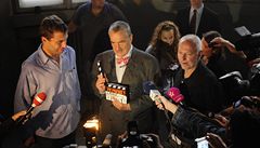 První klapka nového filmu - Karel Schwarzenberg a reisér Petr Nikolaev