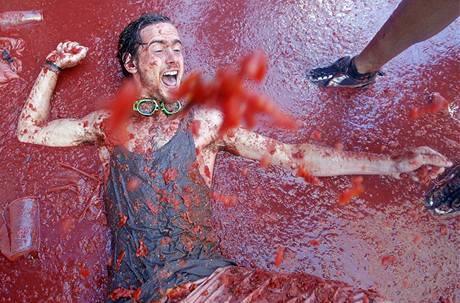 Tradiní rajatová bitva nazývaná La Tomatina