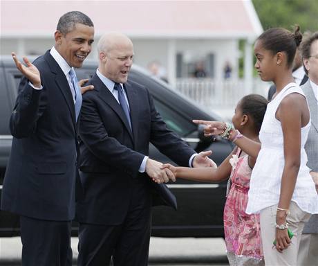 New Orleans. Barack Obama s dcerami pijel do msta.