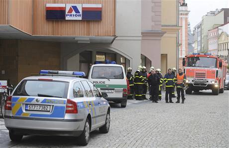 Obchodní dm v Krnov, kde dolo k výbuchu.