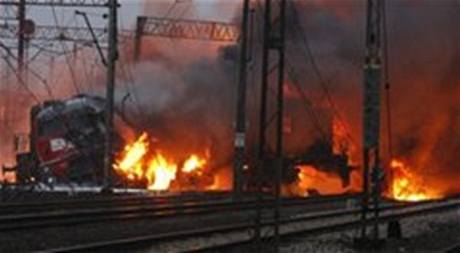 Exploze vlak u Bialystoku.