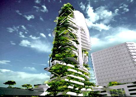 Ekologick mrakodrap Edit v Singapur je ve vstavb.