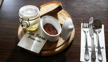 Foie gras v Brasserii La Gare