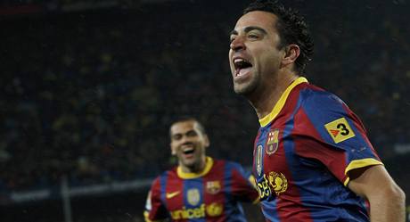 Barcelona - Real Madrid (Xavi se raduje).