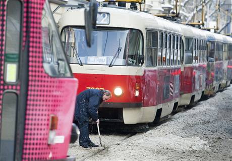 Zatmco nkte mli z novho snhu radost, tramvajkm dlal vrsky na ele. 