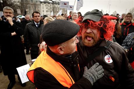 Demonstrace na praském Palackého námstí.