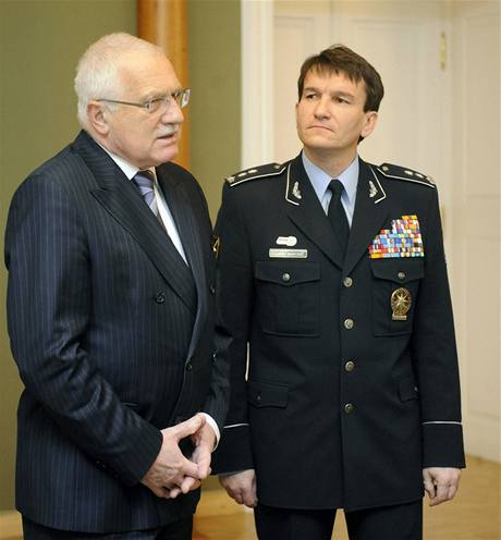 Prezident Václav Klaus a policejní prezident Oldich Martin.