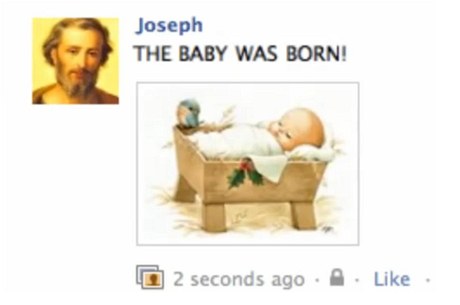 Oznámení narození Jeíka na Facebooku.