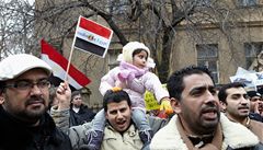 Egypané v Praze podpoili protivládní demonstrace ve své zemi