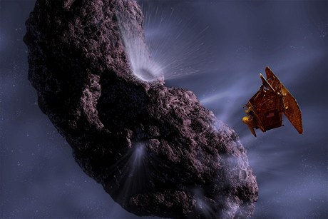 Americká sonda Stardust u komety Temple 1 - ilustraní snímek
