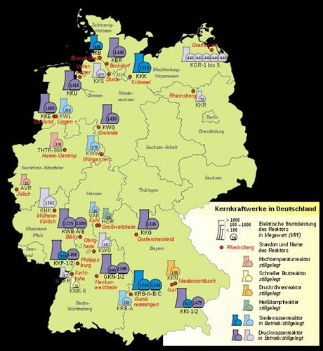 Mapa nmeckch atomovch elektrren.