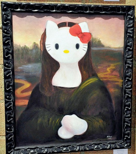 Hello Kitty v umn. Jako Mona Lisa