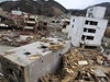 Japonsko ti týdny po zemtesení: budovy ve mst Onagawa, které zniilo zemtesení.