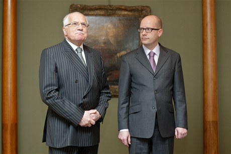 Prezident Václav Klaus se na Hrad seel s pedsedou SSD Bohuslavem Sobotkou.