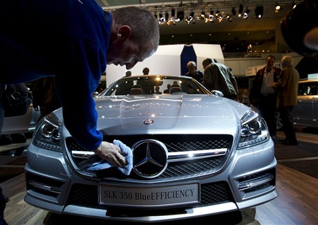 Luxusní prototyp Mercedesu tídy A na autosalonu v anghaji.