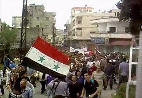 Protivldn demonstrace ve mst Homs