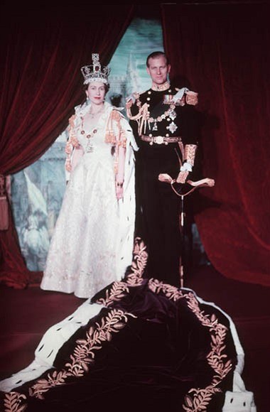 Britsk krlovna Albty II. a jej manel princ Philip (archivn snmek z roku 1953)