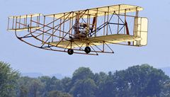 Jednou z nejvtích atrakcí byl v Pardubicích historický letoun Wright Flyer 