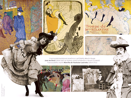 Dívka z plakátu. Francouzská kankánová tanečnice z pařížského Moulin Rouge Jane Avrilová.