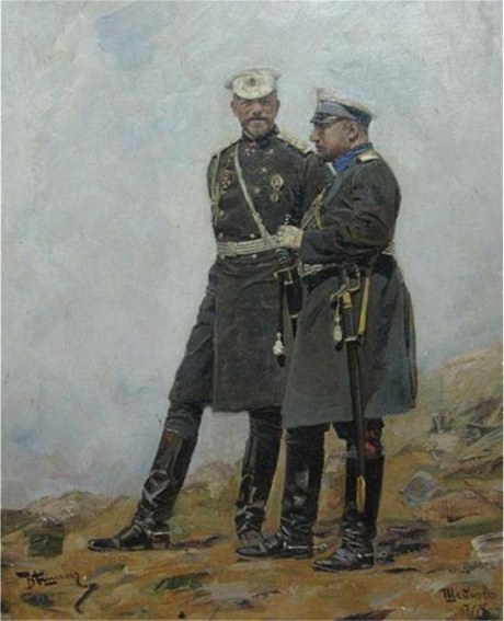 Obraz s názvem Car Ferdinand a generál Nikolaev.