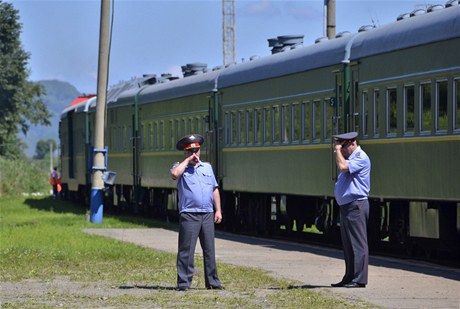 Opancovan vlak vdce KLDR v rusk Sibii
