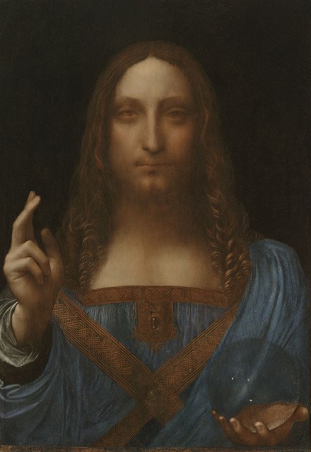 Salvator Mundi Leonarda da Vinci byl po léta skryt pod pozdjími pemalbami.